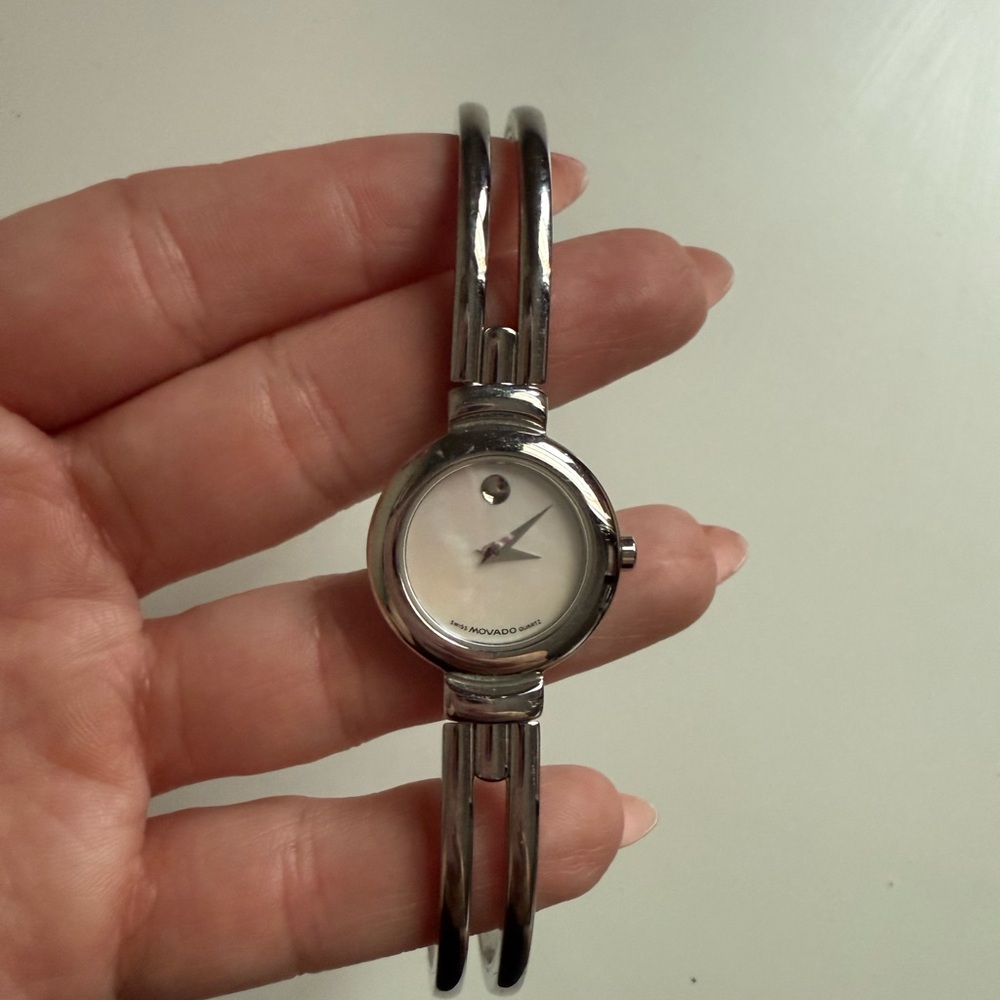 Movado Silver Classic Watch with Minimalist Design